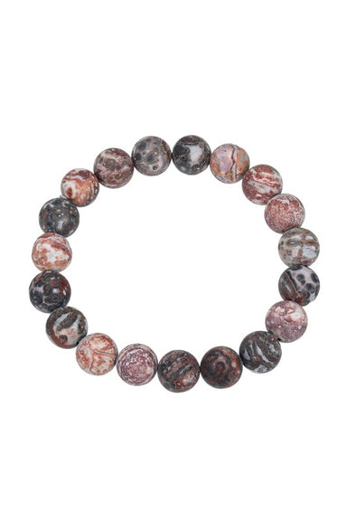 Red Leopard Skin Stone Stretch Bracelet - Coco and lulu boutique