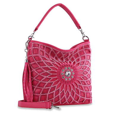 Rhinestone Design Layered Hobo: Taupe - Coco and lulu boutique