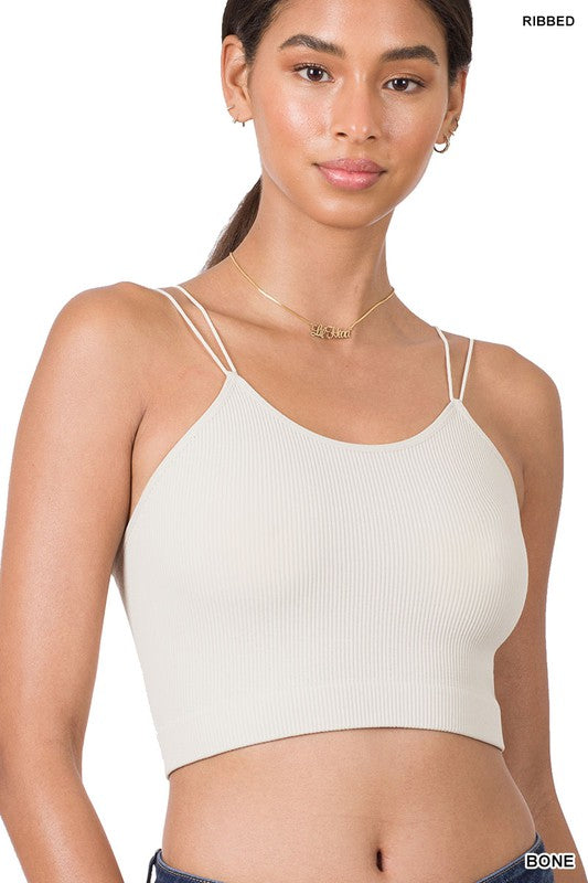 RIBBED SEAMLESS DOUBLE STRAP BRAMI - Coco and lulu boutique