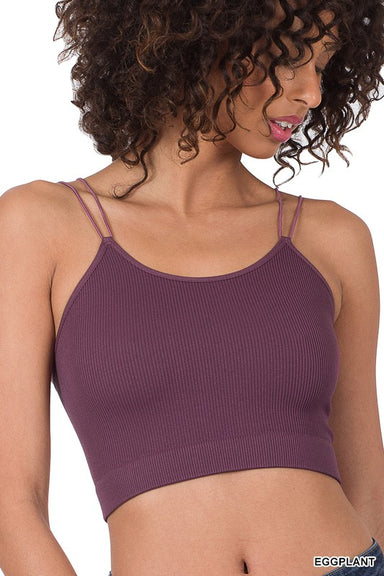 RIBBED SEAMLESS DOUBLE STRAP BRAMI - Coco and lulu boutique