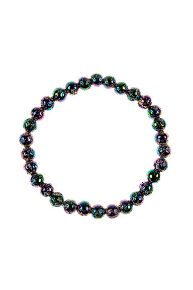 Electroplated Lava Bead Stretch Bracelet B3448 - Coco and lulu boutique