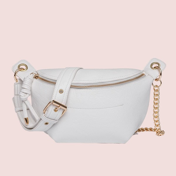 Weekender Twist Tassel Sling Chain Crossbody Bum Bag - Coco and lulu boutique