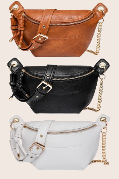 Weekender Twist Tassel Sling Chain Crossbody Bum Bag - Coco and lulu boutique