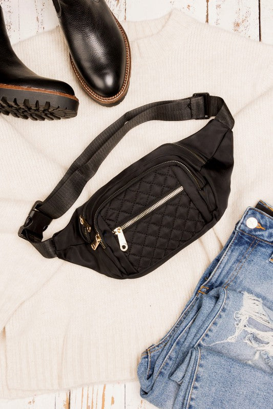 Weekender Quilted Belt Sling Bum Bag - Coco and lulu boutique
