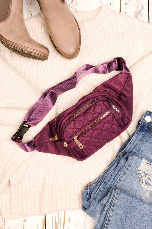 Weekender Quilted Belt Sling Bum Bag - Coco and lulu boutique