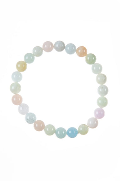 Morganite Natural Stone Bead Stretch Bracelet - Coco and lulu boutique