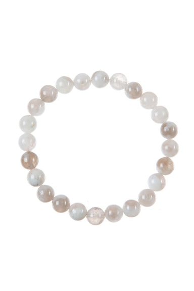 Moon Stone Bead Stretch Bracelet - Coco and lulu boutique