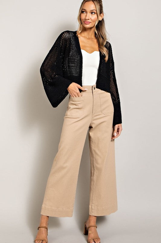 LOGAN EYELET KNIT CARDIGAN - Coco and lulu boutique