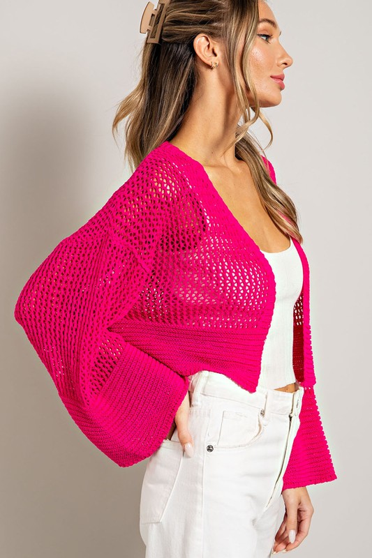 LOGAN EYELET KNIT CARDIGAN - Coco and lulu boutique