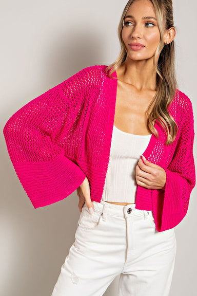 LOGAN EYELET KNIT CARDIGAN - Coco and lulu boutique
