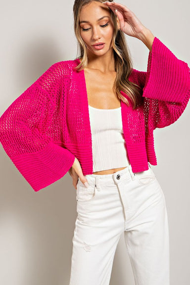 LOGAN EYELET KNIT CARDIGAN - Coco and lulu boutique