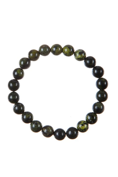 Nanyang Black-Green Jade Stone Bead Bracelet - Coco and lulu boutique