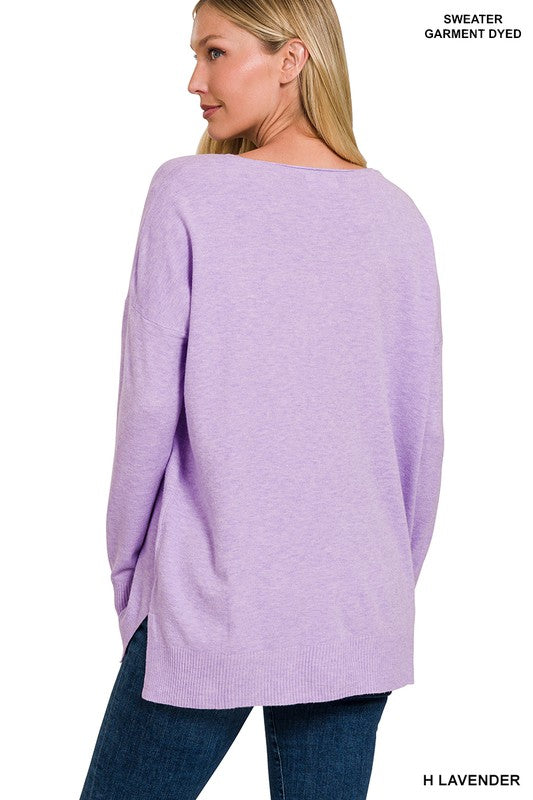 ALEXIS GARMENT DYED FRONT SEAM SWEATER - Coco and lulu boutique
