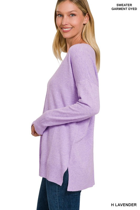 ALEXIS GARMENT DYED FRONT SEAM SWEATER - Coco and lulu boutique