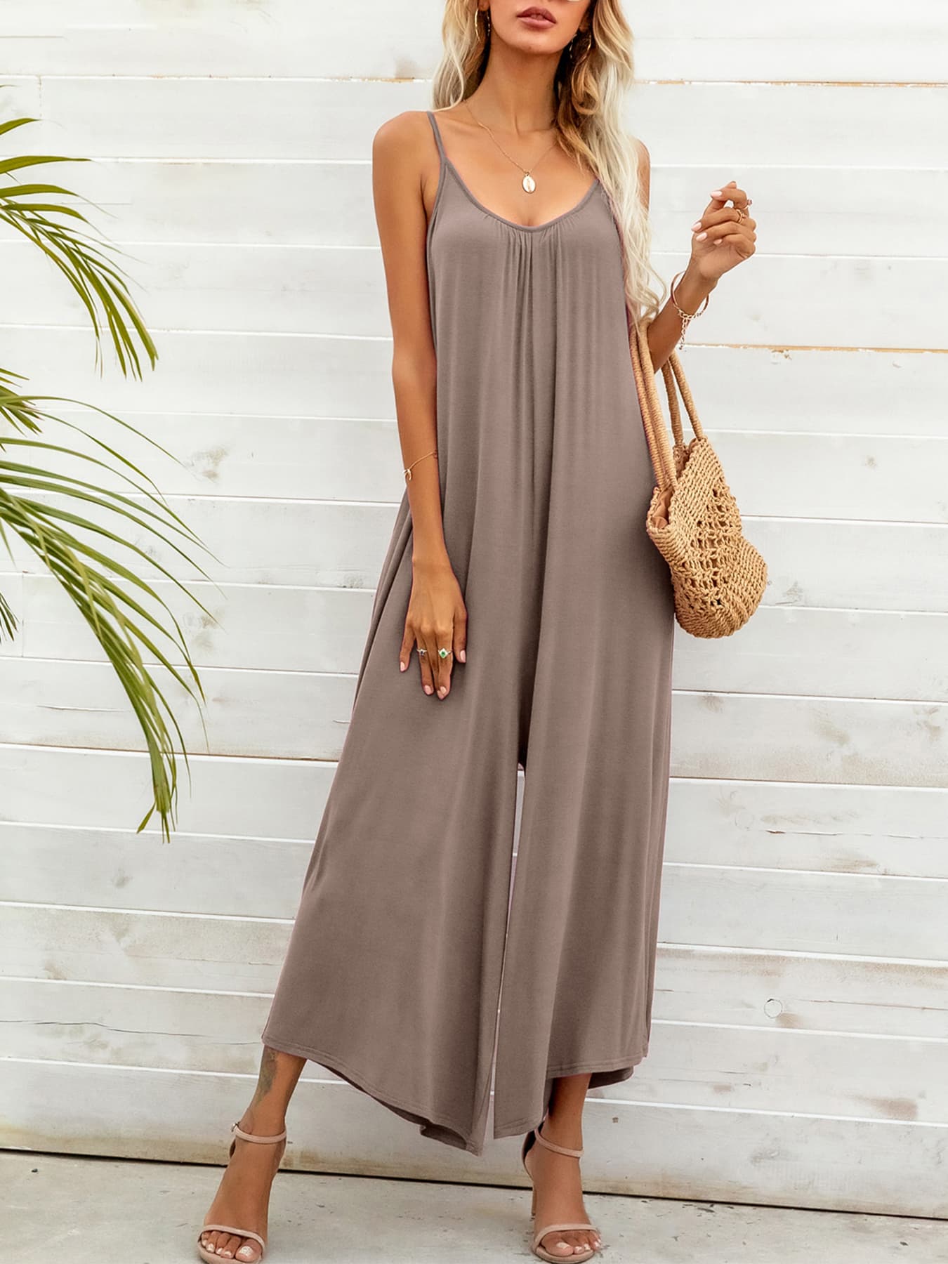 Spaghetti Strap Scoop Neck Jumpsuit - Coco and lulu boutique