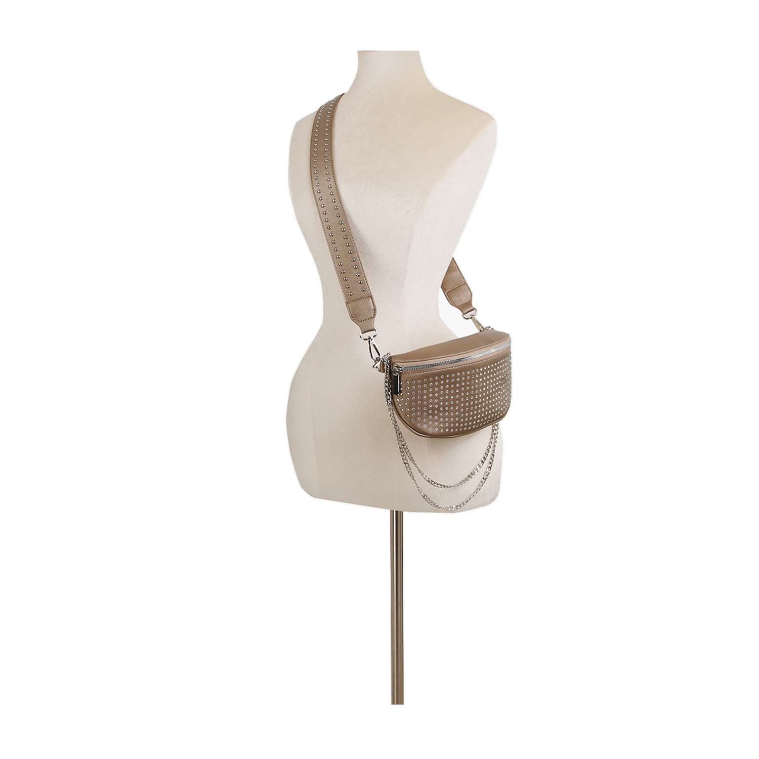 Stylish Studded Crossbody Bag: Pewter - Coco and lulu boutique