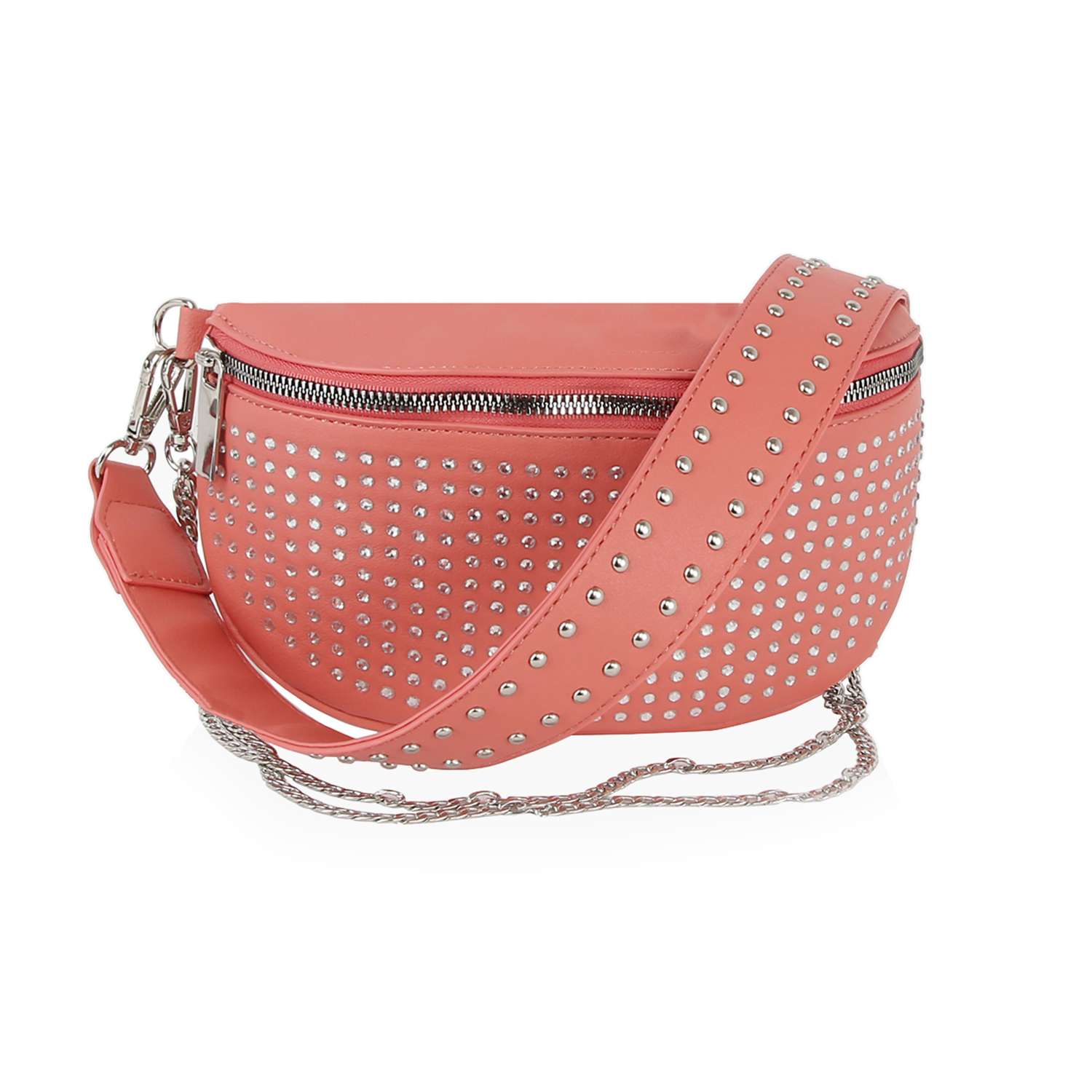 Stylish Studded Crossbody Bag: Pewter - Coco and lulu boutique