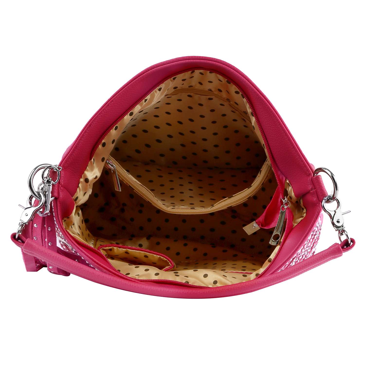 Rhinestone Design Layered Hobo: Taupe - Coco and lulu boutique