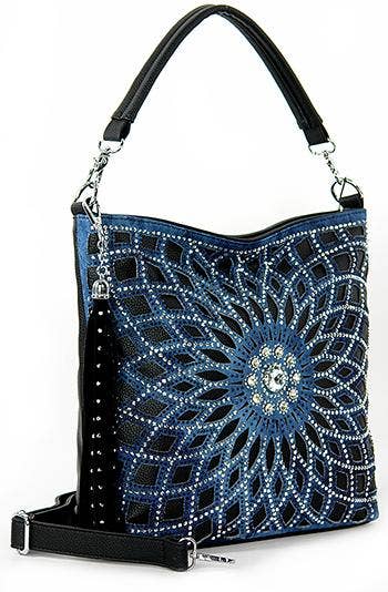 Rhinestone Design Layered Hobo: Taupe - Coco and lulu boutique