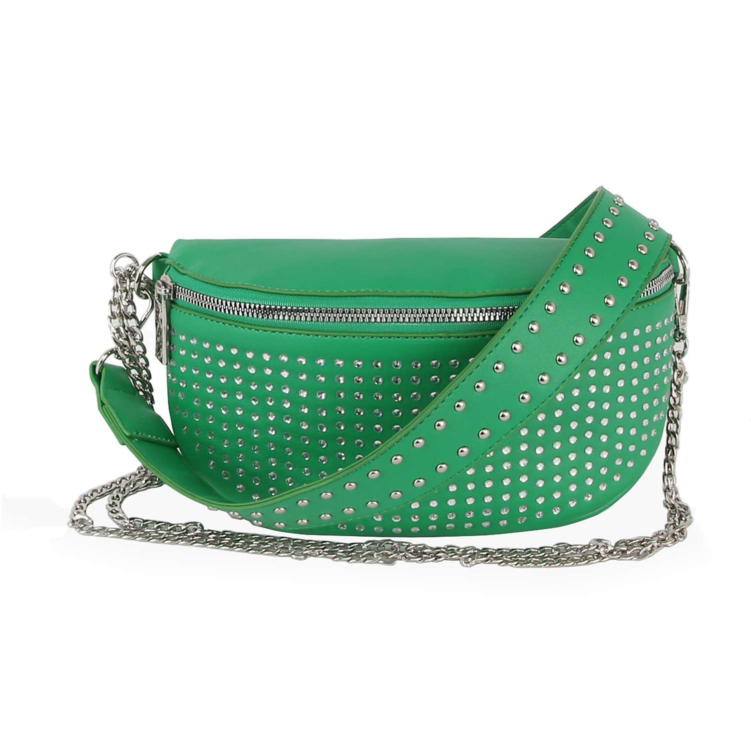 Stylish Studded Crossbody Bag: Pewter - Coco and lulu boutique