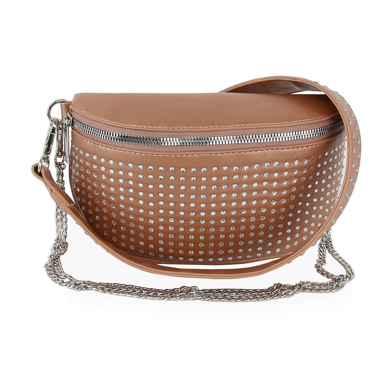 Stylish Studded Crossbody Bag: Pewter - Coco and lulu boutique