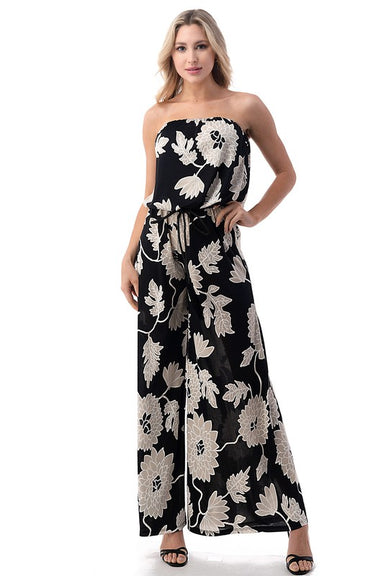 Ava Black Floral Women's Jumpsuit - Coco and lulu boutique