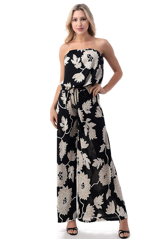 Ava Black Floral Women's Jumpsuit - Coco and lulu boutique