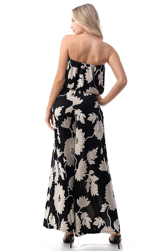 Ava Black Floral Women's Jumpsuit - Coco and lulu boutique