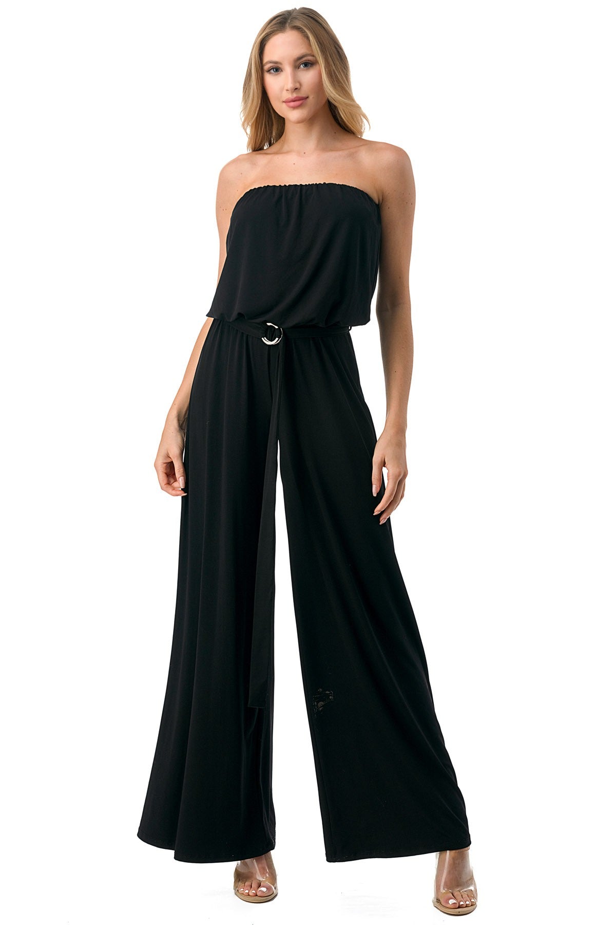 Ari Black Women's Strapless Jumpsuit - Coco and lulu boutique