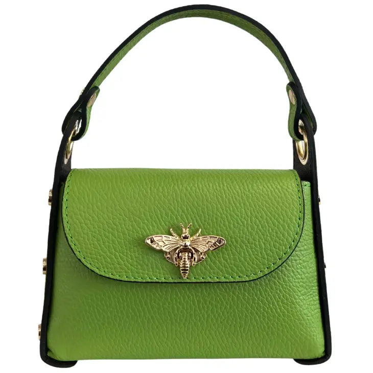 Modi Lime Green mini Bee bag in genuine dollar leather - Coco and lulu boutique