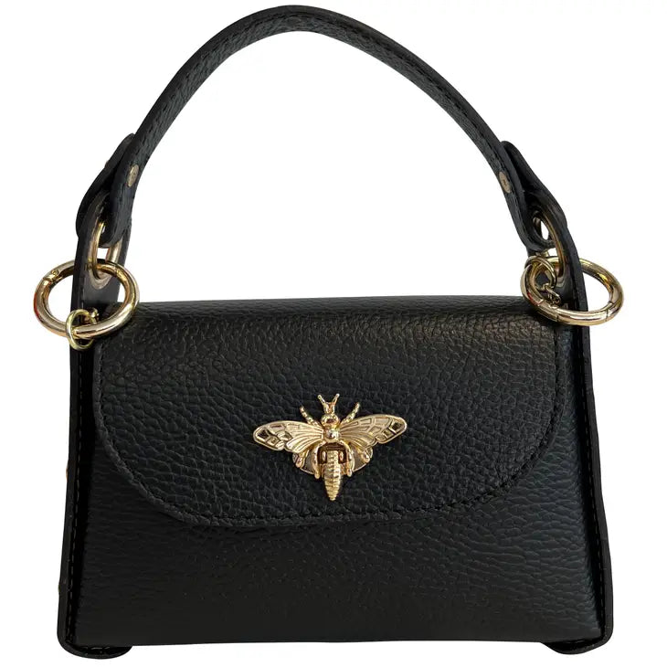 Modi Sable Black mini bag in genuine dollar leather - Coco and lulu boutique