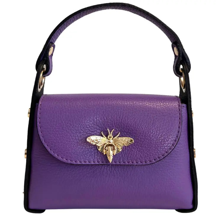 Modi Violet mini bag in genuine dollar leather - Coco and lulu boutique