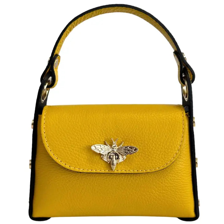 Modi Yellow mini bag in genuine dollar leather - Coco and lulu boutique