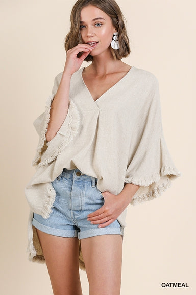 Lagoon Women's Linen Top - Coco and lulu boutique