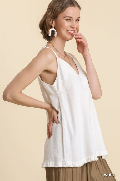 Delilah Linen Blend Tank Top - Coco and lulu boutique