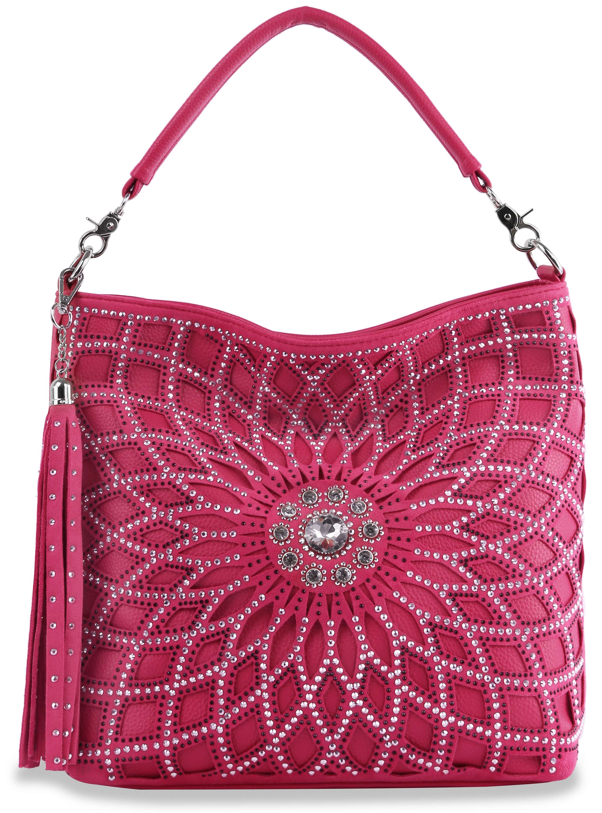 Rhinestone Design Layered Hobo: Taupe - Coco and lulu boutique
