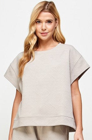 Molly Textured 2 Piece Everyday Set Oatmeal - Coco and lulu boutique