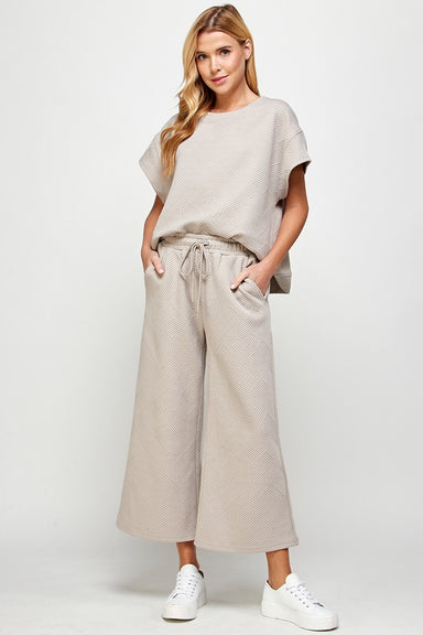 Molly Textured 2 Piece Everyday Set Oatmeal - Coco and lulu boutique