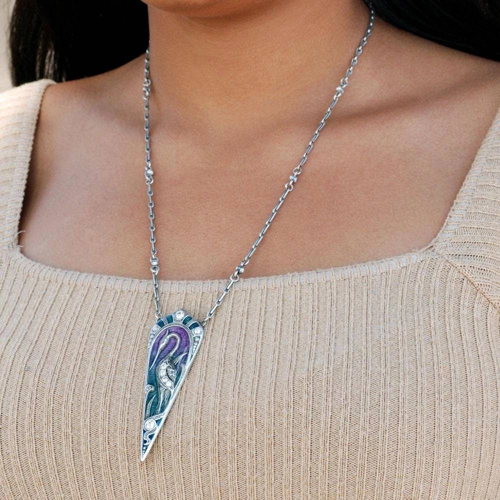Enamel Bird Vintage Modern Necklace - Coco and lulu boutique