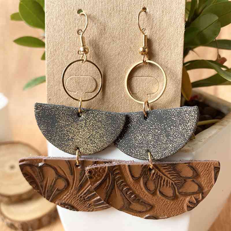 Modern  Semicircle Drop Earrings - Coco and lulu boutique