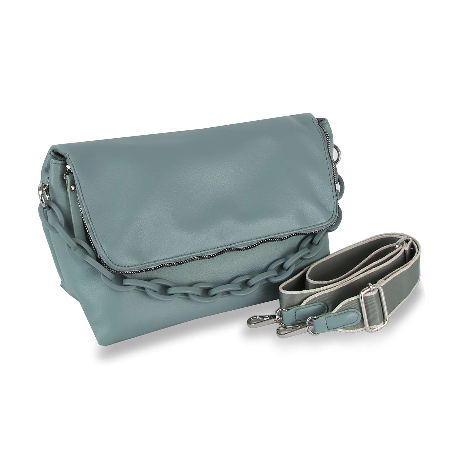 Courtney Blue Chain Handle Shoulder Bag: Blue - Coco and lulu boutique