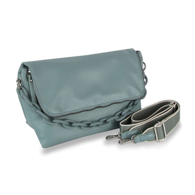 Courtney Blue Chain Handle Shoulder Bag: Blue - Coco and lulu boutique