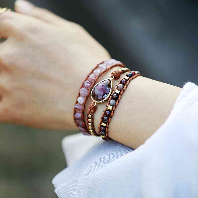 Natural Stone Wrap BraceletBracelet - Coco and lulu boutique
