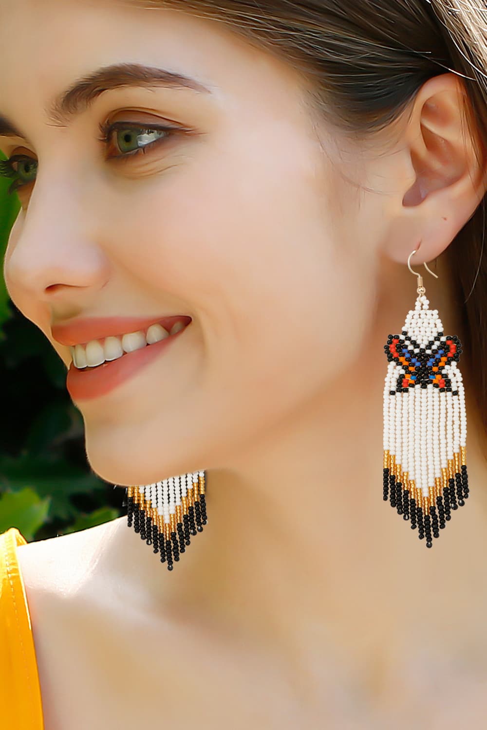 Butterfly Beaded Dangle Earrings - Coco and lulu boutique