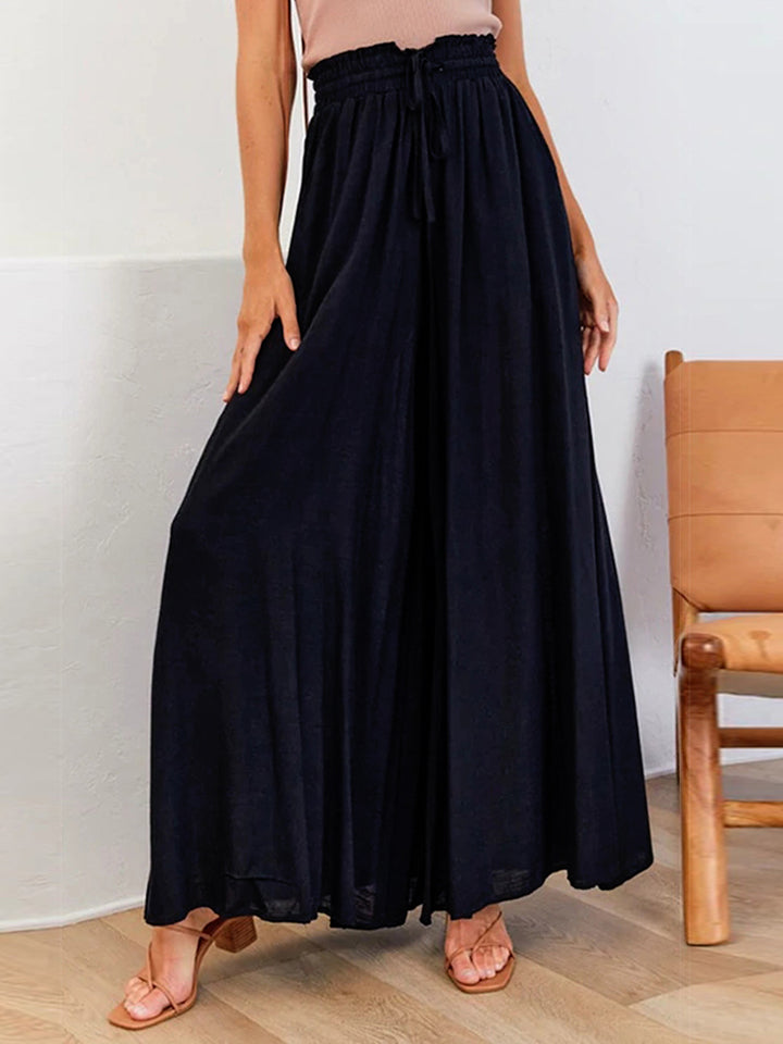 Susan Drawstring Waist Wide Leg Pants - Coco and lulu boutique