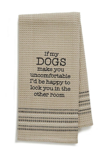Happy Dog Waffle-Weave Dishtowel - Coco and lulu boutique