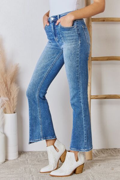 RISEN Full Size High Rise Ankle Flare Jeans - Coco and lulu boutique