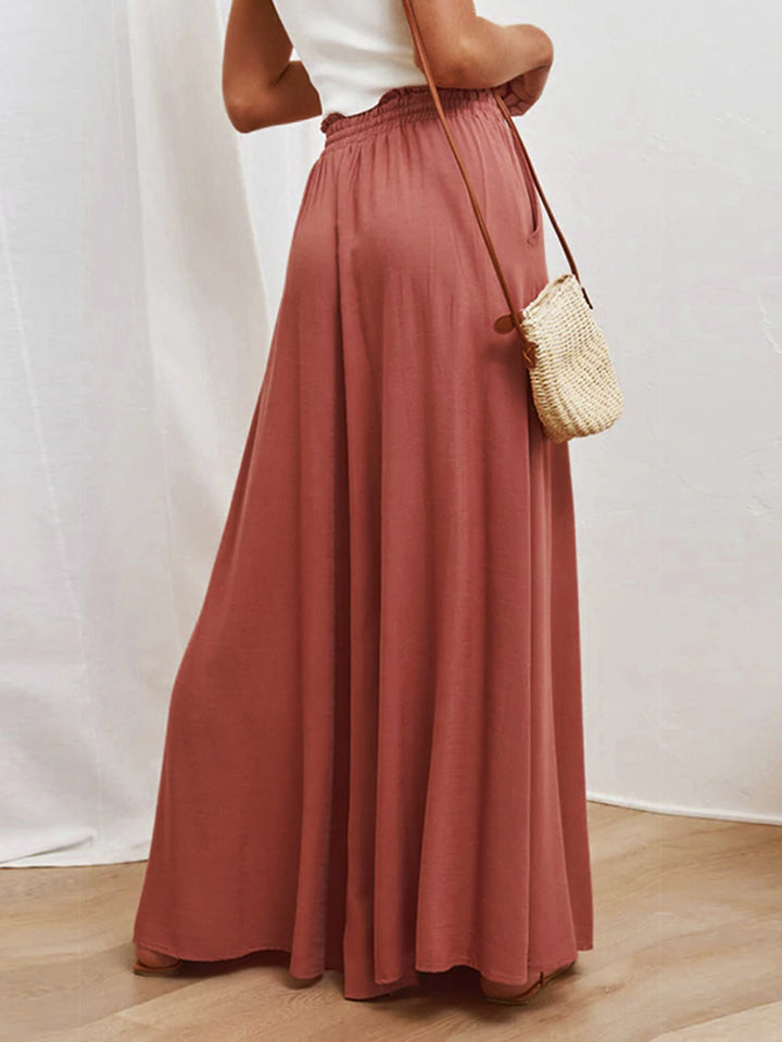 Susan Drawstring Waist Wide Leg Pants - Coco and lulu boutique