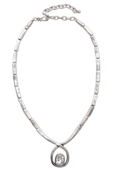 Handmade Crystal Pewter Necklace - Coco and lulu boutique