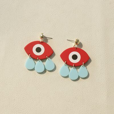 Contrast Geometric Acrylic Dangle Earrings - Coco and lulu boutique